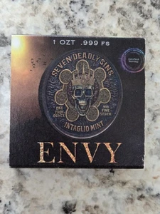 Intaglio Mint Seven Deadly Sins– ENVY 1 oz .999 Silver Colorized BU Round - Picture 1 of 4