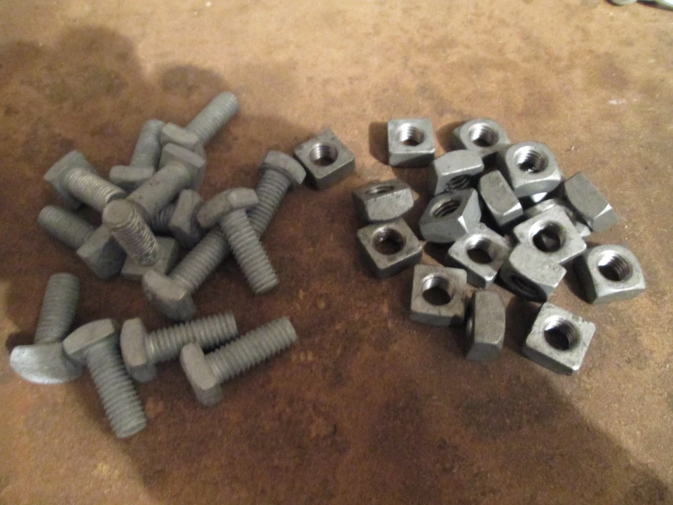 WINDMILL-PARTS.COM 25 Windmill Tower Square Head Nuts & Bolts galv 3/8" X 1"