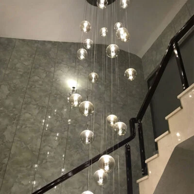 30 Shade Black Metal Part and Cable Stair Chandelier Lighting Home Pendant Light - Image 1 of 4
