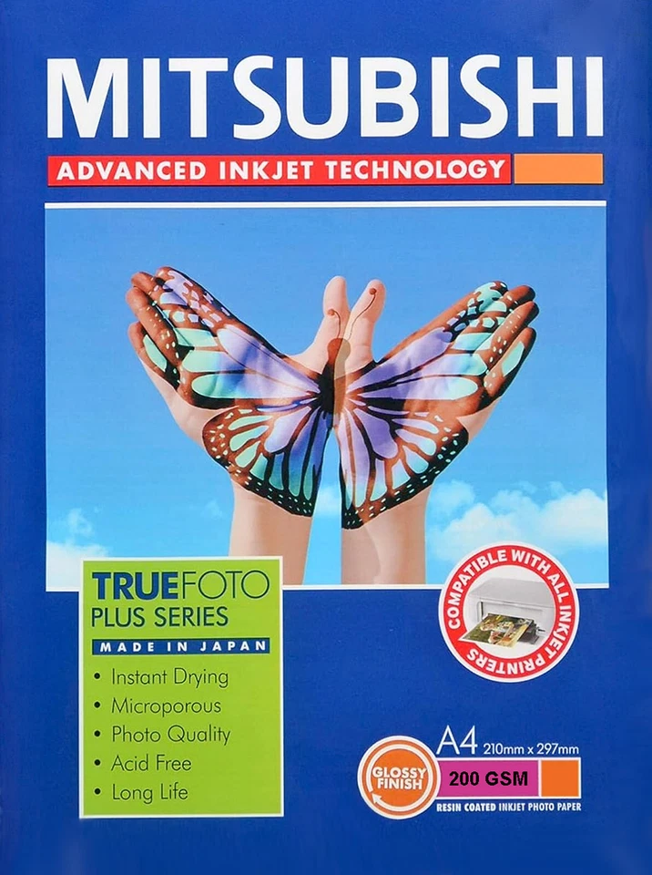 Fotopapier MITSUBISHI 200g Advanced Inkjet Glanz A4 A5 A6 9x13 10x15 13x18 18x24 - Image 1 of 1
