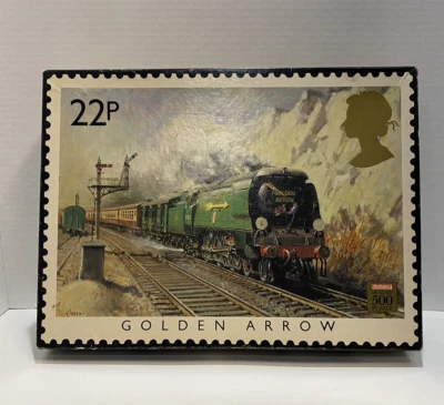 Waddingtons 500 Pc. Famous Trains Golden Arrow 1985 Mint Stamp Puzzle - Изображение 1 из 3