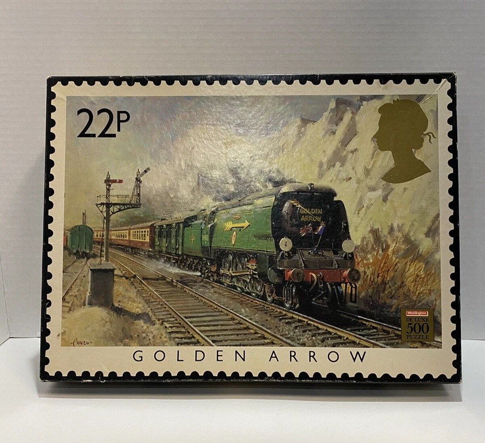 Waddingtons 500 Pc. Famous Trains Golden Arrow 1985 Mint Stamp Puzzle - Изображение 1 из 3