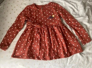 Girls Dress Tunic Blouse Lucky Brand Size 6 Brown Orange Flowers Bow Long Sleeve - Picture 1 of 14