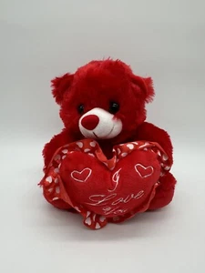Red teddy Bear I LOVE YOU HEART decoration plush - Picture 1 of 8