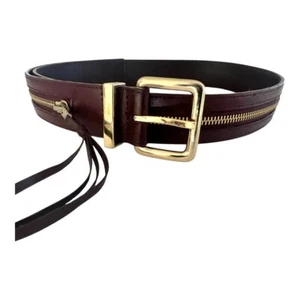 Rebecca Minkoff Damen Reißverschluss Akzent Gürtel - 31”-35” Taille - Burgund Leder - Bild 1 von 18