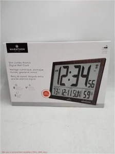 MARATHON Slim Jumbo Atomic Wall Clock,15-Inch Display SEE DETAILS - Picture 1 of 2