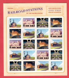 5758-62 Railroad Stations 63¢ Full Sheet FOREVER MNH  2023 - Picture 1 of 2