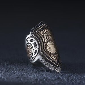 THUMB ZIHGIR SEAL OF SOLOMON SOLID STERLİNG SILVER RING GIFT FOR TURKISH ZH646