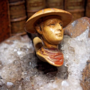 PIPE EN ÉCUME DE MER SCULPTÉE " asiatique au grand chapeau " - Bild 1 von 10