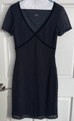 Vintage 90s Women's Lace & Velvet Sheath Dress Sz S Whimsigoth Grunge Boho Y2K - Image 1 of 4