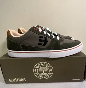 Etnies Herren Aktiv Skate Wildleder Niedrig Schnürschuhe Olivgrün Größe 9 NEU IM KARTON - Bild 1 von 22