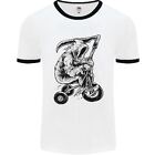Grim Reaper Trike Bicycle Cycling Gothic Mens White Ringer T-Shirt
