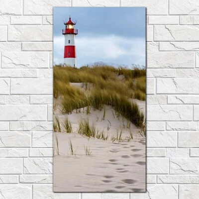 Wandbilder Glasbild Druck auf Glas Sturm Wetter Leuchtturm Deutsche 50x100 - Bild 1 von 4