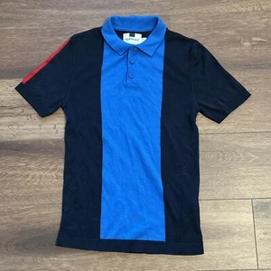 Topman Shirt Mens XS Colorblock Polo Blue Black Red Short Sleeve Knit Retro - Picture 1 of 6