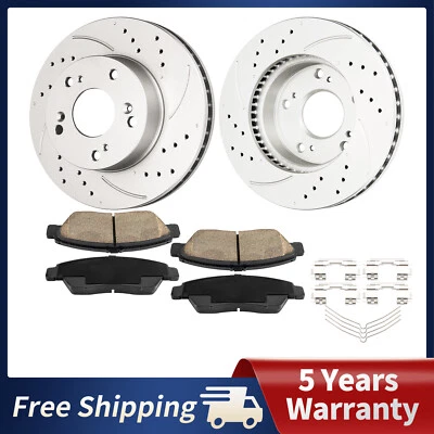 Rotores de freio a disco dianteiro + pastilhas de freio para Honda Civic 2012-2014 Acura ILX 2013-14 - Imagem 1 de 4