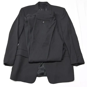 Vtg Kenneth Cole 41L 42L 32x32 USA MADE Black 100% Wool Mens Jacket Pants Suit - Picture 1 of 12