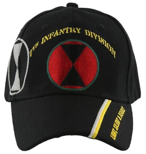 NEW! US ARMY 7TH INFANTRY DIVISION LIGHT, SILENT & DEADLY BALL CAP HAT BLACK - Picture 1 of 4
