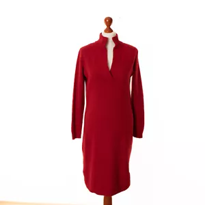 Vestido Ralph Lauren Black Label rojo lana merino cachemira seda angora talla L 13106 - Imagen 1 de 7