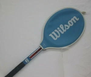 Vintage Wilson Set Point Wood Tennis Racket Strata Bow with Cover - Picture 1 of 7