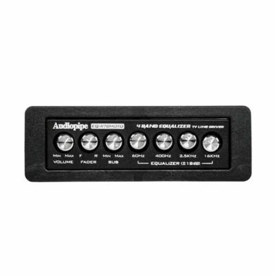 AUDIOPIPE 4 Band Graphic Equalizer 7 Volt Line Driver Flush Mount EQ47BMOTO - Image 1 of 2