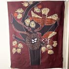 Nwt Wall Tapestry Two Birds Nest Snake Made In New Delhi Traditional Batik