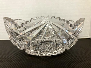 FINE ANTIQUE ABP AMERICAN BRILLIANT PERIOD CUT GLASS 8 " BOWL - Picture 1 of 5