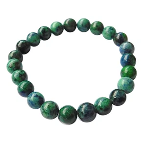 Azurit 8 mm Perlenarmband drittes Auge Chakra Heilung Intuition Angst Kristall - Bild 1 von 7