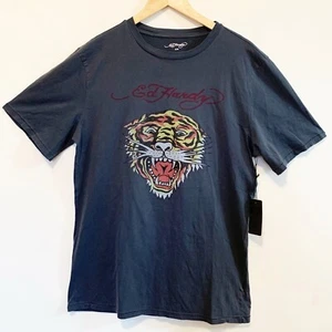 Ed Hardy Archive Tiger Head Slate Tee Shirt S/M NWT - Picture 1 of 6