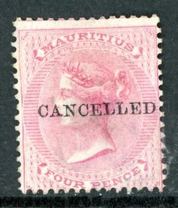 British 1863 Mauritius 4p Rose Specimen Sc 35 Mint M151 - Picture 1 of 6