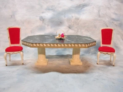 Vintage 1960's Ideal Petite Princess Fantasy Furniture Table,2 Chairs &Accessory - Image 1 of 4