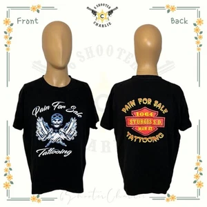 Vintage Pain for Sale Sturgis Tattooing Black Hills Rally Black Shirt Mens Large - Picture 1 of 6