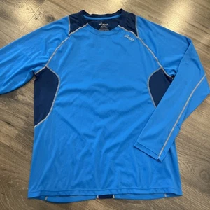 Asics Camicia Uomo Running Manica Lunga Traspirante Umidità Blu Media M - Foto 1 di 5