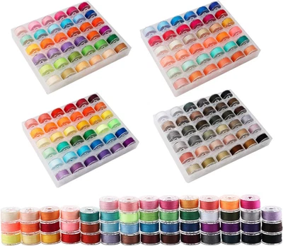 144Colors Prewound Bobbin Thread Plastic Size a SA156 Class 15 Polyester Thread  - Image 1 of 4
