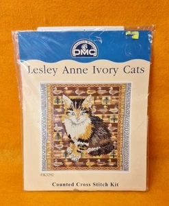DMC New Lesley Anne  Ivory Cats Counted Cross Stitch Kit  K3292 and Embroidery - Picture 1 of 23