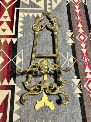 Vintage Brass Ornate Folding Easel Stand Display Holder Made in India - Image 1 of 4