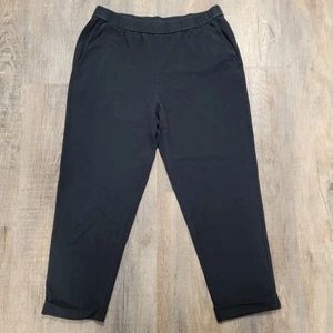 Eileen Fisher Pants Womens Medium Crop Cuffed Slouchy Organic Cotton Lounge - Picture 1 of 6