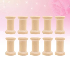 10pcs Wood Spools Weaving Bobbins Empty Thread Spools (Original Color) - Picture 1 of 11