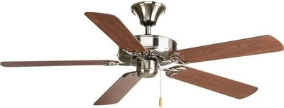 Progress Lighting Air Pro 52" 5 Blade Ceiling Fan | Brushed Nickel | P2501-09 - Image 1 of 4