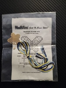 BUTTERFLY Vtg Needleform Gold n Cross Stitch Bookmark KIT MINIATURE USA 1985 - Picture 1 of 7