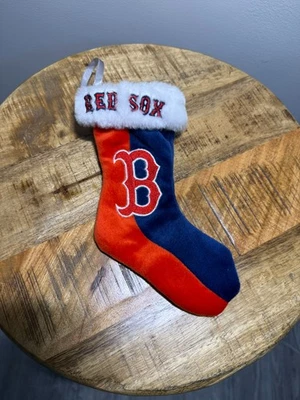 Boston Red Sox Embroidered Christmas Stocking Ornament with White Ribbon Hanger - Image 1 of 3