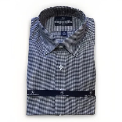 Hart Schaffner Marx Dress Shirt Mens Sz 16.5/35 Black White Houndstooth Classic - Image 1 of 4