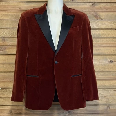 Emporio Armani “G Line” Men’s Dark Red Velvet Tuxedo Single Breasted Size 48 NWT - Image 1 of 4