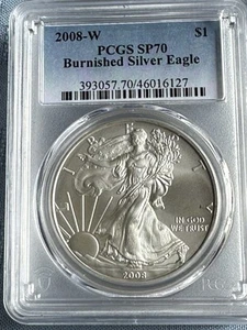 2008-W SP70 Burnished Silver Eagle PCGS. - Picture 1 of 2