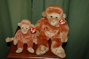 BONGO the Brown and Tan MONKEY with Tan Tail - Ty Beanie Baby & BUDDY - MWMT - Picture 1 of 7