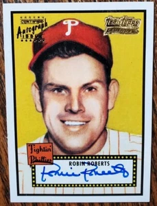 NICE 2001 Team Topps Legends Phillies Robin Roberts Signed Autographed Card COA - Picture 1 of 2