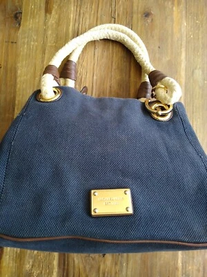 Bolso Cartera Michael Kors Años 80 90 Y2K Diseñador Náutico Soho Lona Marina Foto 1 de 4