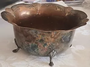 Vintage WM Rogers Silverplate 612 Footed BOWL Dish Scalloped Edge 7.5” Victorian - Picture 1 of 4