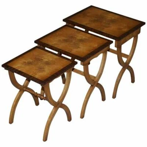 BRAND NEW BEVAN FUNNELL BURR / BURL OAK NEST OF TABLES ABSOLUTELY STUNNING - Picture 1 of 12