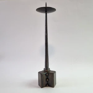 1970s Manfred Bergmeister Brutalist Bronze Candleholder Vintage Germany MCM - Picture 1 of 16