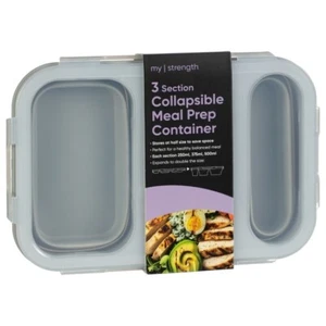 3 Section Collapsible Meal Prep Container Ideal For A Healthy Balanced Meal - Picture 1 of 2